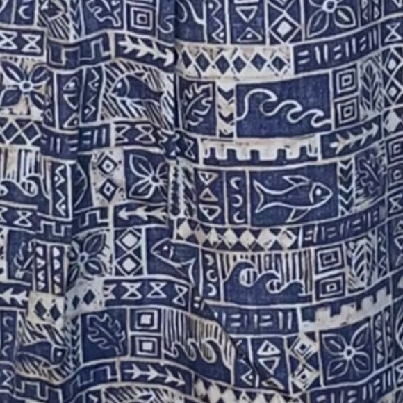 Men's Cooke Street Honolulu Hawaiian Short Sleeve Blue/Grey Cotton Shirt Large - Picture 4 of 5